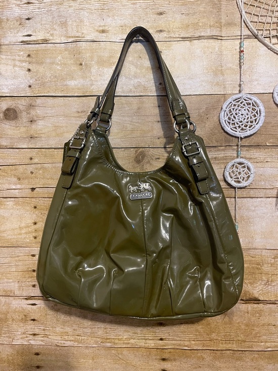 Coach Handbags - COACH Madison Glossy Olive Green Satchel Bag Hobo Shoulder Purse